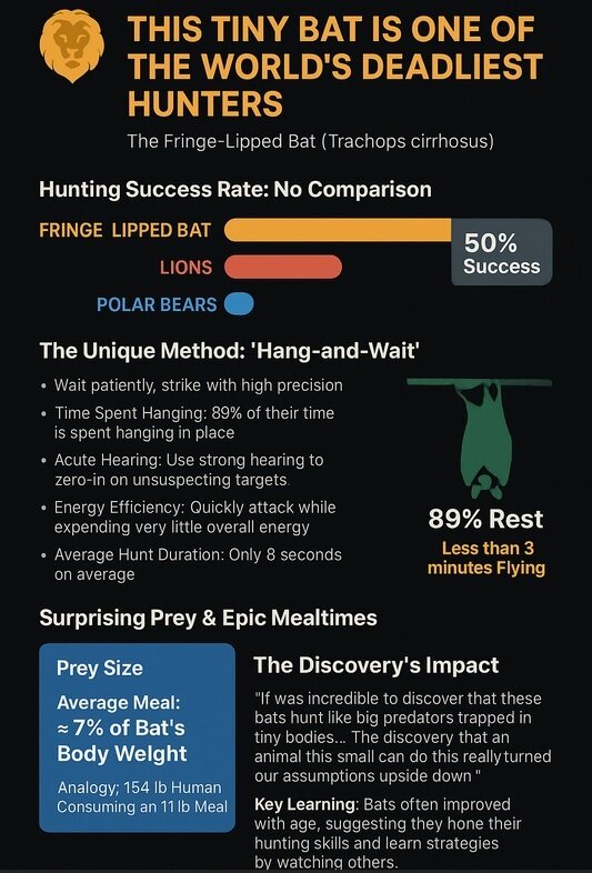 خفاش‌ کوچکی که بهتر از خرس و شیر شکار می‌کند