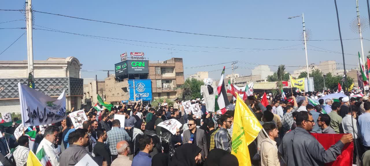 همگامی مردم و مسئولان خوزستان در یوم‌الله ۱۳ آبان؛ تجدید میثاق با آرمان‌های انقلاب