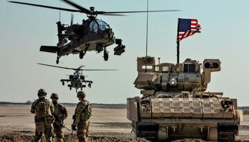 پرواز فشرده هواپیماهای جنگی آمریکا در آسمان عراق