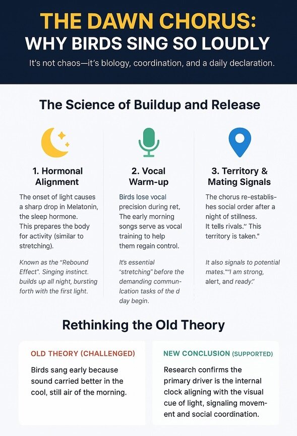 چرا پرنده‌ها هر روز اول صبح سر و صدا راه می‌اندازند!