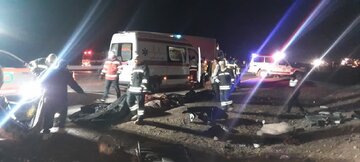 افزایش جانباختگان حادثه واژگونی اتوبوس/ تصاویر حادثه