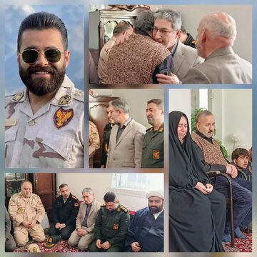 باحضورجمعی از مسوولین : فرماندار صومعه سرا در منزل شهید والامقام امیرحسام جوینده حاضر شد