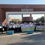 تجمع مسالمت آمیز کادر درمان خوزستان مقابل استانداری؛ درخواست پیگیری فوری مطالبات معوق