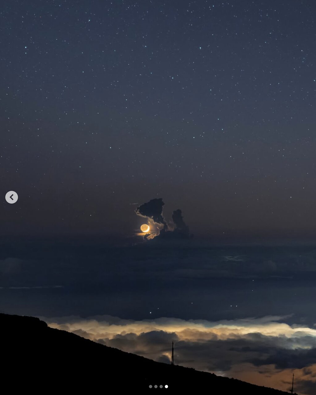 هیولای ابری در تعقیب ماه /ثبت شاهکار جدید بابک تفرشی در آسمان هاوایی