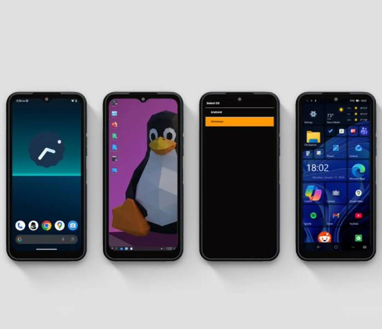 این گوشی بهطور همزمان اندروید و ویندوز ۱۱ را اجرا میکند
