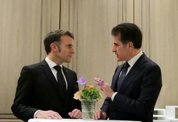 بارزانی و ماکرون تحولات اتفاقات سیاسی و امنیتی منطقه و وضعیت سوریه را بررسی کردند